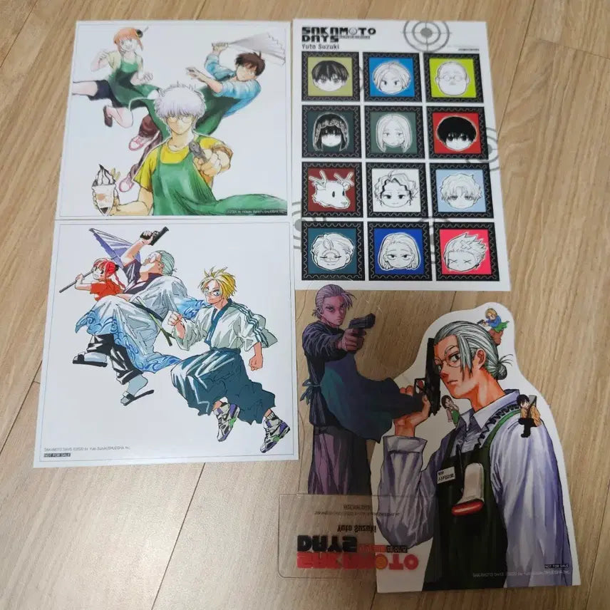 [BUNJANG] SakActionModeto Days Bundle Set: Sticker, Postcard, Standing Card / 사카모토데이즈 특전 스티커, 엽서, 스탠딩 일괄