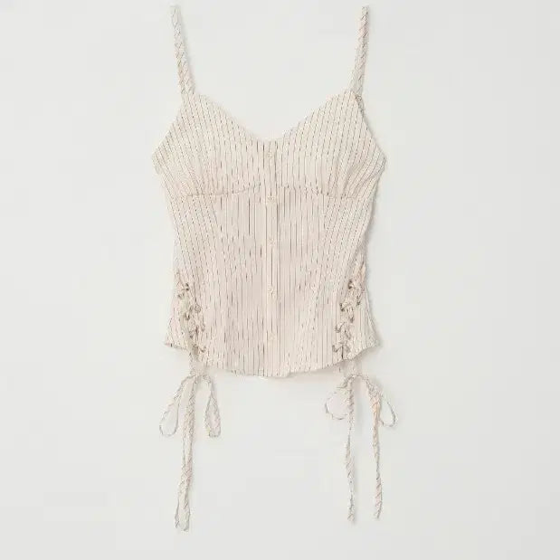[SOLD OUT] 레터앤 스모크드 코르셋 블라우스 (베이지)
