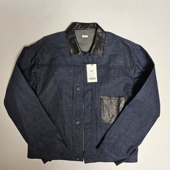 [BUNJANG] Borough Leather Denim Selvage Trucker Jacket / 본로우 레더 데님 셀비지 트러커 자켓