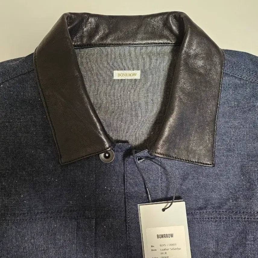 [BUNJANG] Borough Leather Denim Selvage Trucker Jacket / 본로우 레더 데님 셀비지 트러커 자켓
