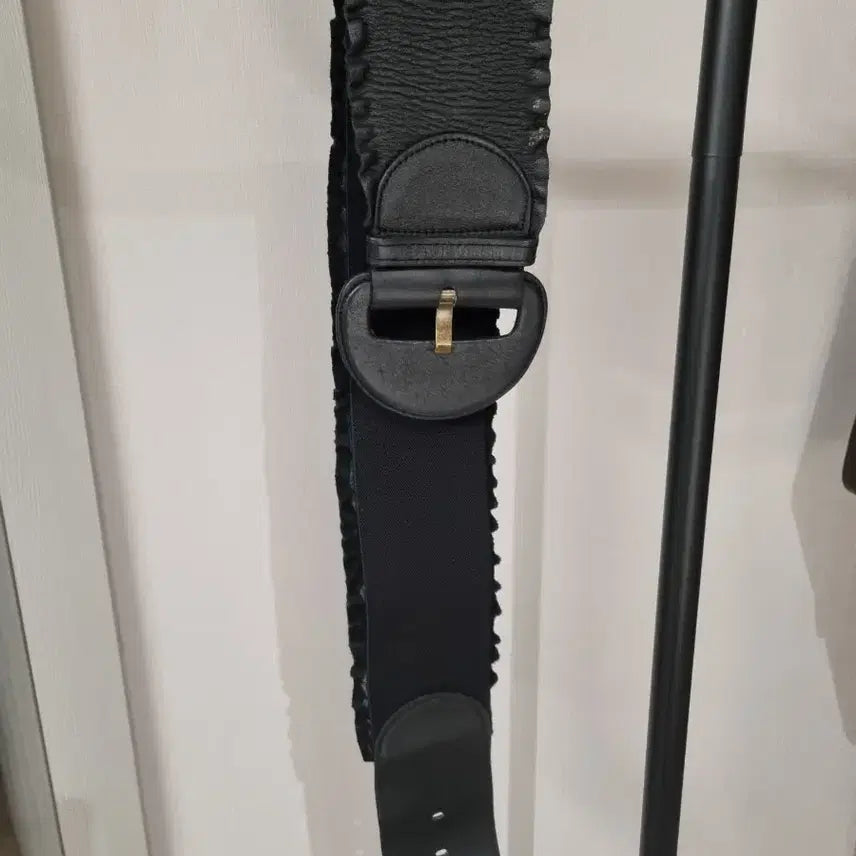 [BUNJANG] Vintage Black Leather Wide Belt / 빈티지 블랙 가죽 와이드 벨트 44~55
