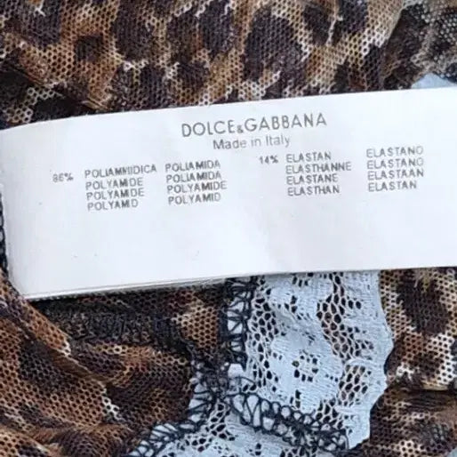 [BUNJANG] Dolce & Gabbana Leopard Lace Underwear Top / 돌체앤가바나 D&G 정품 여성 레오파드 레이스 반팔 언더웨어