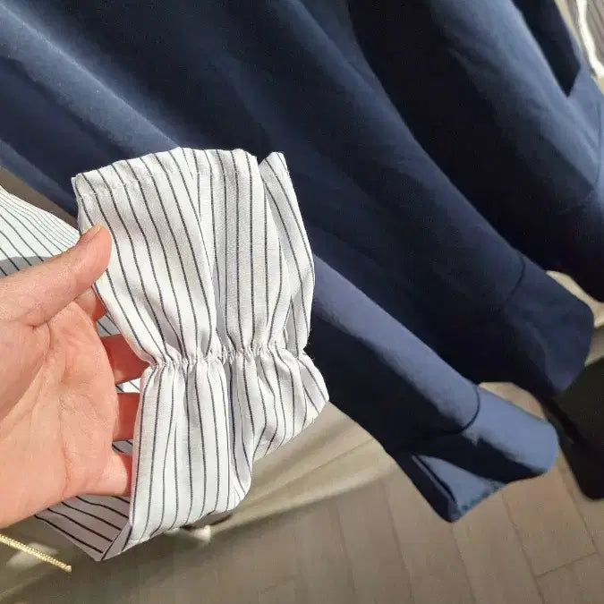 [BUNJANG] MILL STUDIO Navy Layered Shirt Dress / MILL STUDIO 남색 셔츠 레이어드 원피스 77가능