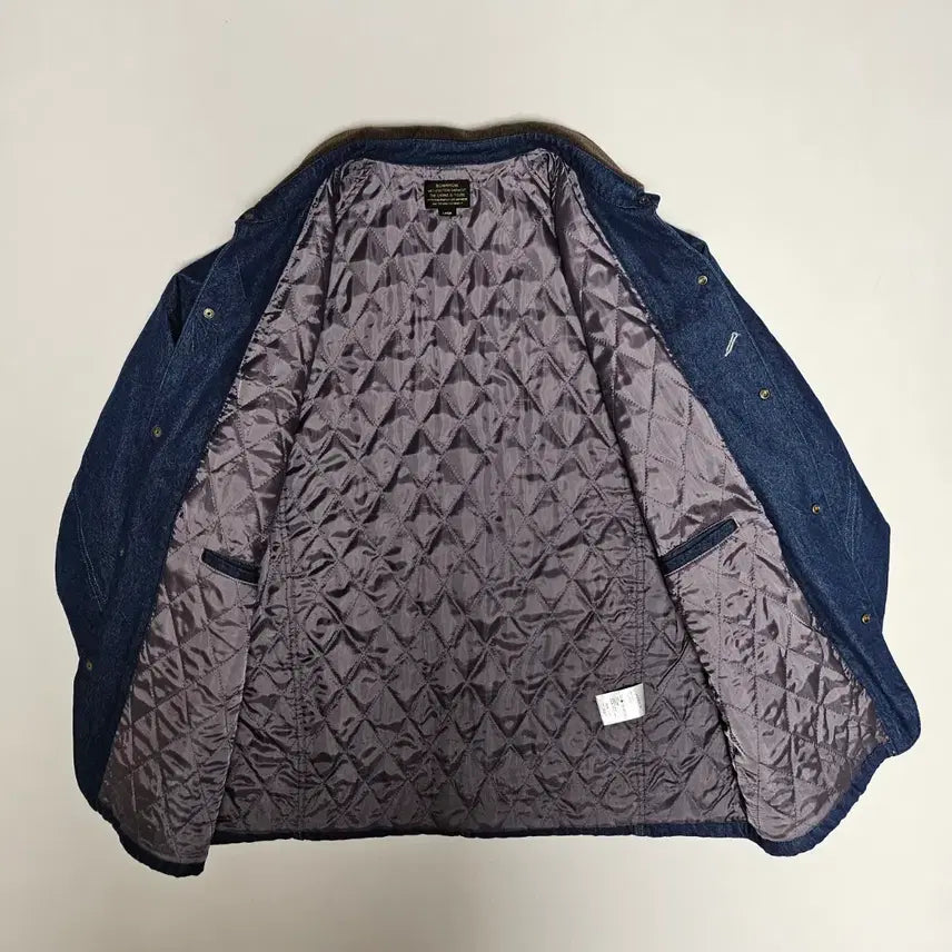 [BUNJANG] Bonrow Denim Coverall Jacket with Corduroy Collar / 본로우 데님 커버올 자켓 코듀로이 카라