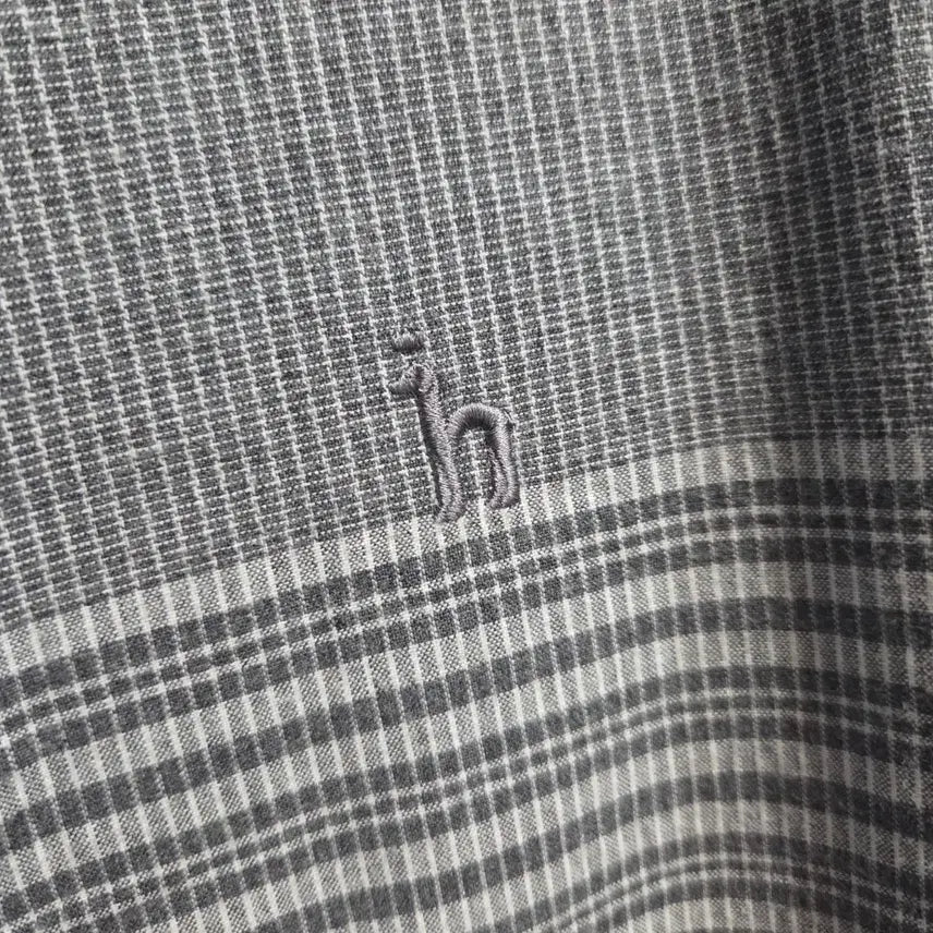 [BUNJANG] Hazzys Gray Stripe Long Sleeve Shirt / 헤지스 그레이 스트라이프 긴팔 셔츠