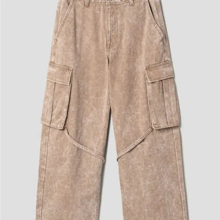 [BUNJANG] 8 Seconds Cargo Denim Beige Pants / 에잇세컨즈 카고 데님 베이지 팬츠