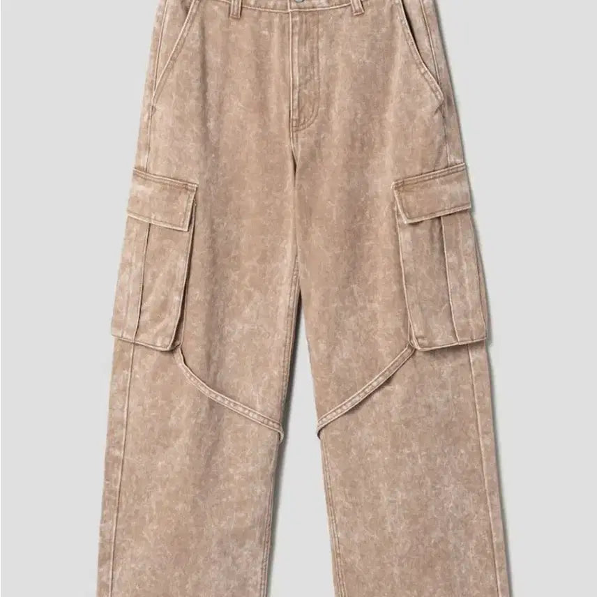 [BUNJANG] 8 Seconds Cargo Denim Beige Pants / 에잇세컨즈 카고 데님 베이지 팬츠
