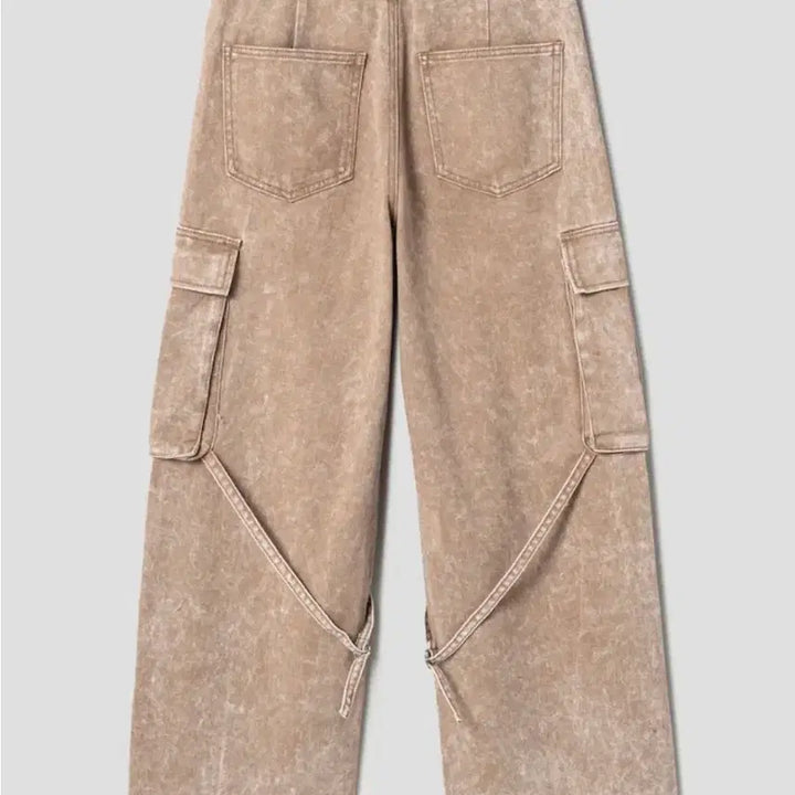 [BUNJANG] 8 Seconds Cargo Denim Beige Pants / 에잇세컨즈 카고 데님 베이지 팬츠