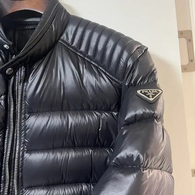 [BUNJANG] Prada Biker Padded Jacket 50 / 프라다 바이커 패딩 유광 50