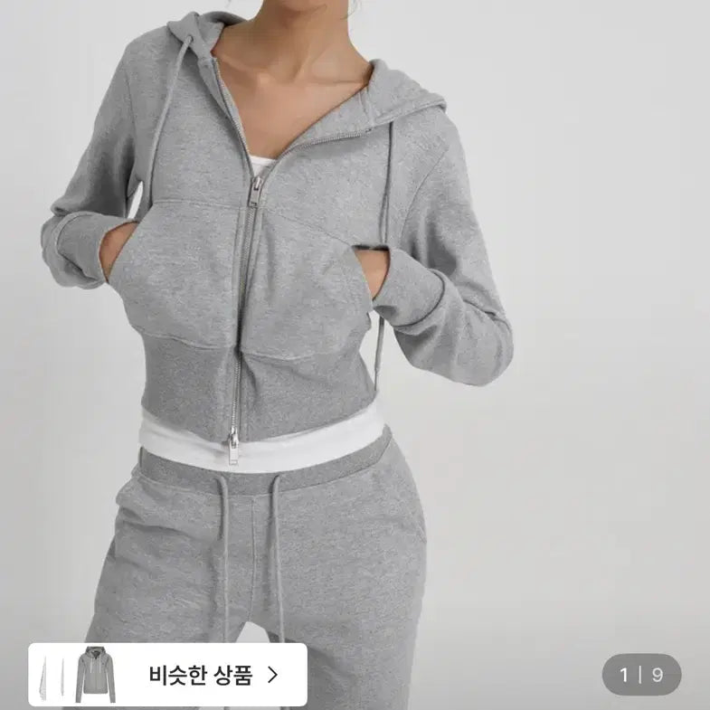 [BUNJANG] Blackup Light Sweat Slim Hooded Zip-Up Gray M / 블랙업 라이트 스웨트 슬림 후드 집업 그레이 M