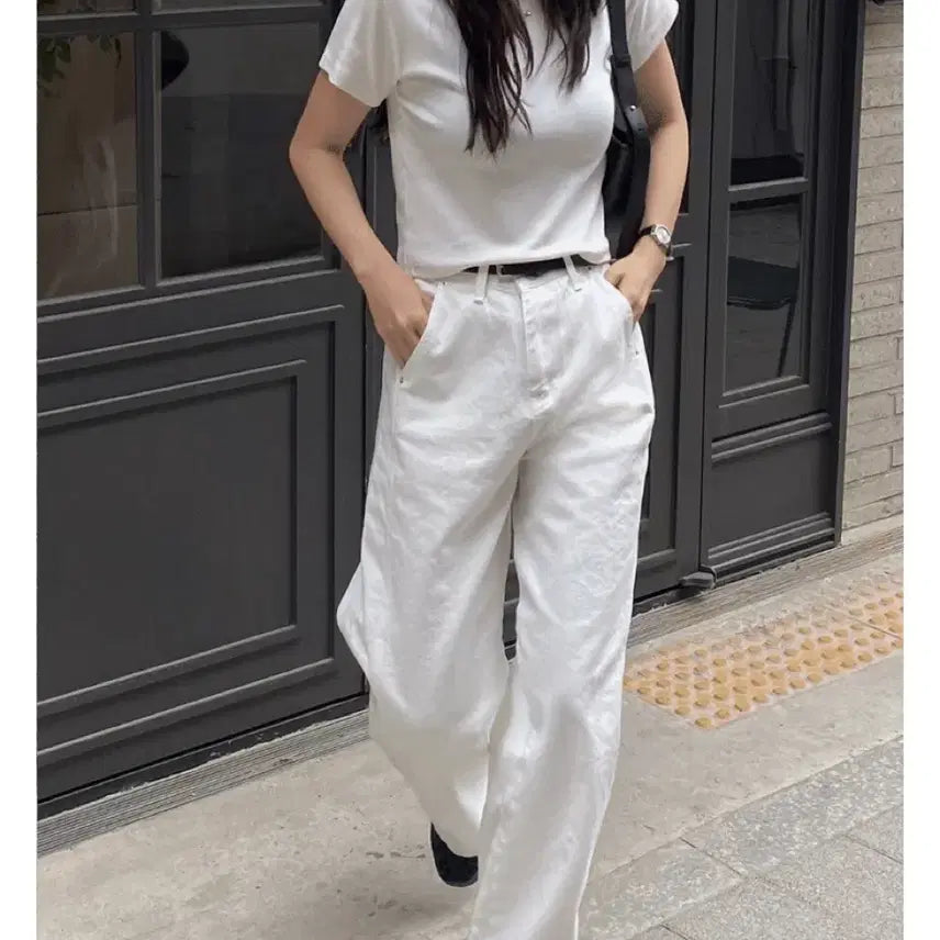 [BUNJANG] Slowand Nars Detailer Wide Pants Cream White Long S / [슬로우앤드] 나스 디테일러 와이드팬츠 (크림화이트/롱S) 택달림