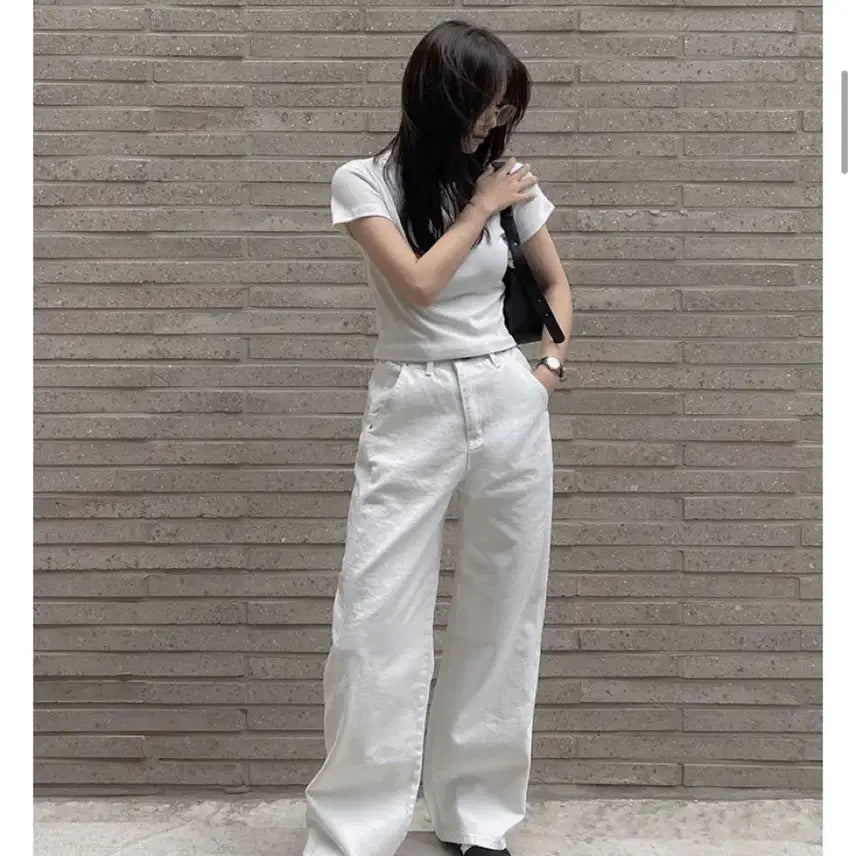 [BUNJANG] Slowand Nars Detailer Wide Pants Cream White Long S / [슬로우앤드] 나스 디테일러 와이드팬츠 (크림화이트/롱S) 택달림