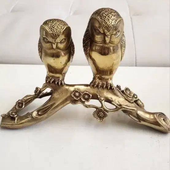 [BUNJANG] Owl Couple Bronze Sculpture / 부엉이부부 브론즈