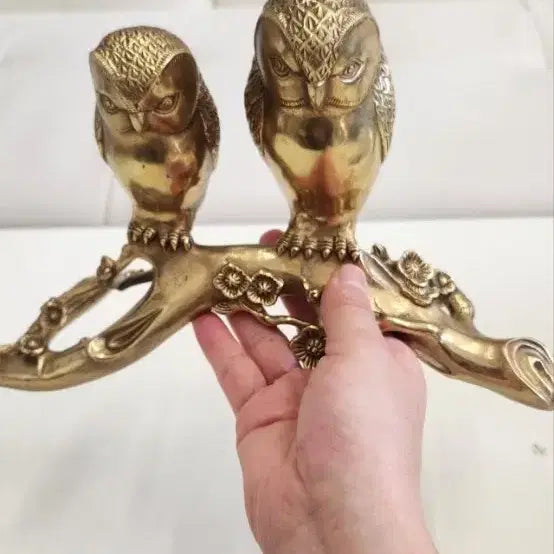 [BUNJANG] Owl Couple Bronze Sculpture / 부엉이부부 브론즈