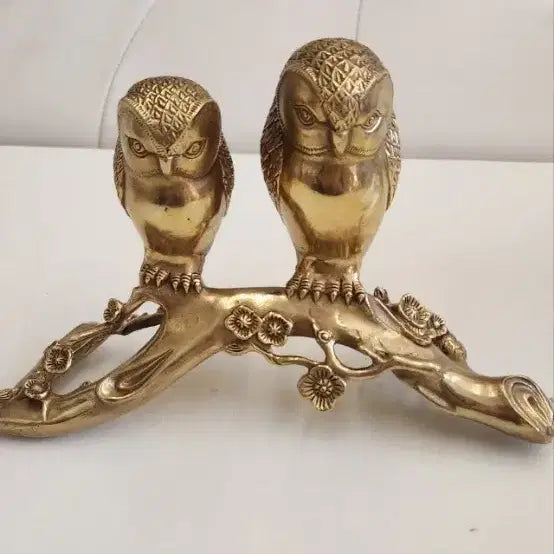 [BUNJANG] Owl Couple Bronze Sculpture / 부엉이부부 브론즈