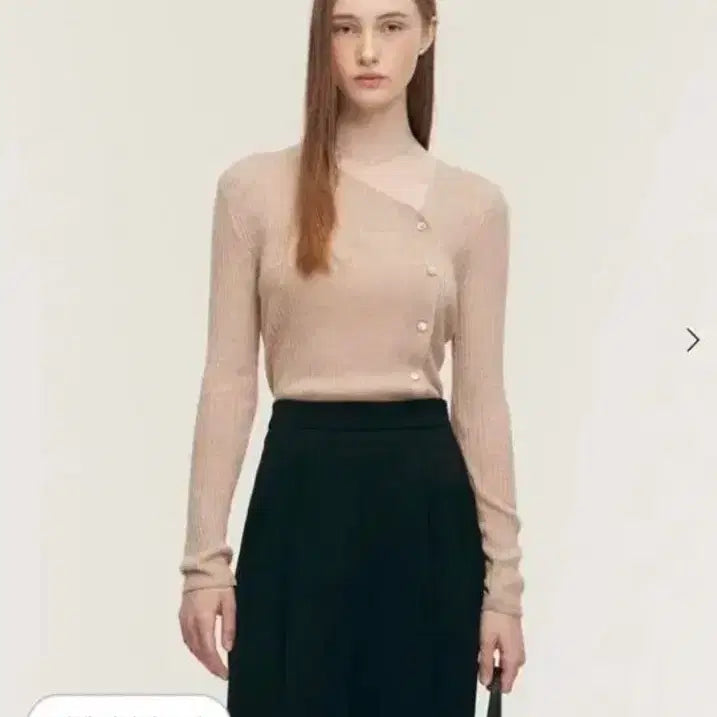 [BUNJANG] Sie Oblique Button Knit Beige / 시에 sie 오블리크 버튼 니트 베이지