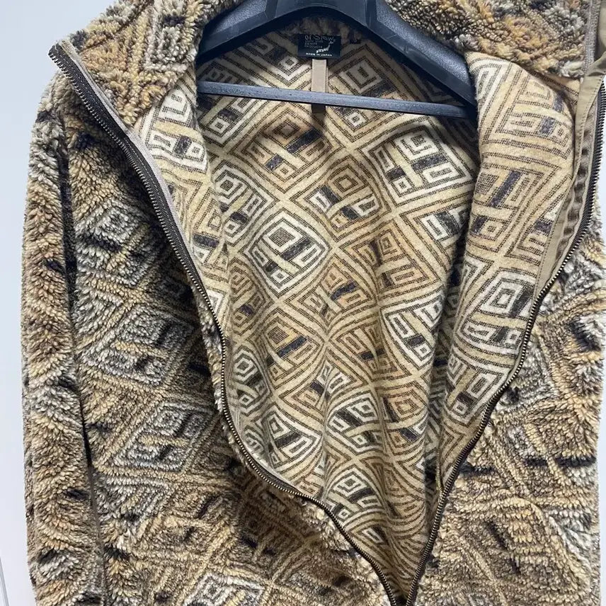 [BUNJANG] OrSlow African Pattern Boa Fleece Jacket Size 3 / 3) 오어슬로우 아프리칸 패턴 보아 플리츠 자켓