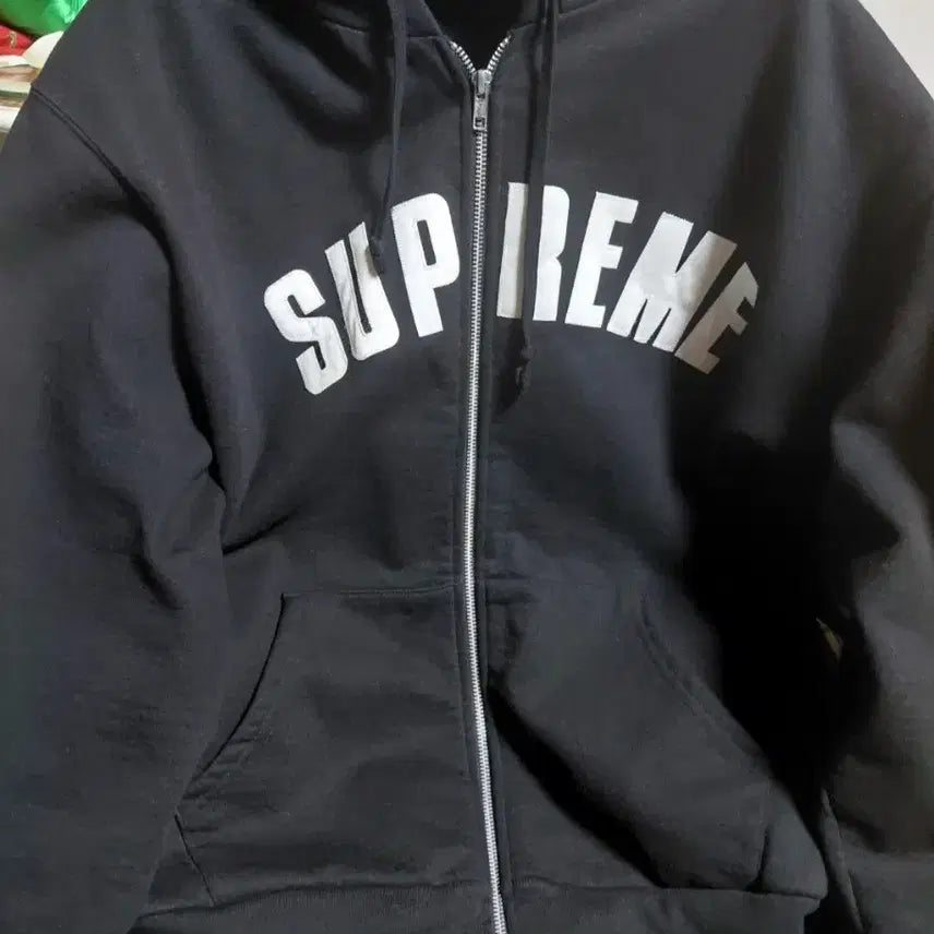 [SOLD OUT] 슈프림 아크 써멀 라인드 집업 후드 스웨트셔츠 블랙 - 24FW