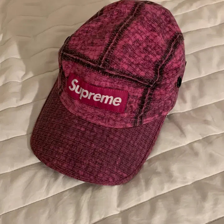 [BUNJANG] Supreme Distressed Ripstop Camp Cap Pink / 슈프림 디스트레스드 립스탑 캠프캡 핑크