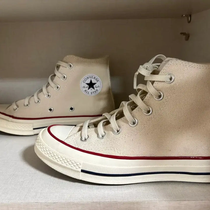 [BUNJANG] Converse Chuck 70 High Parchment with Rubber Laces / 컨버스 척70 하이 파치먼트 230(고무끈포함)