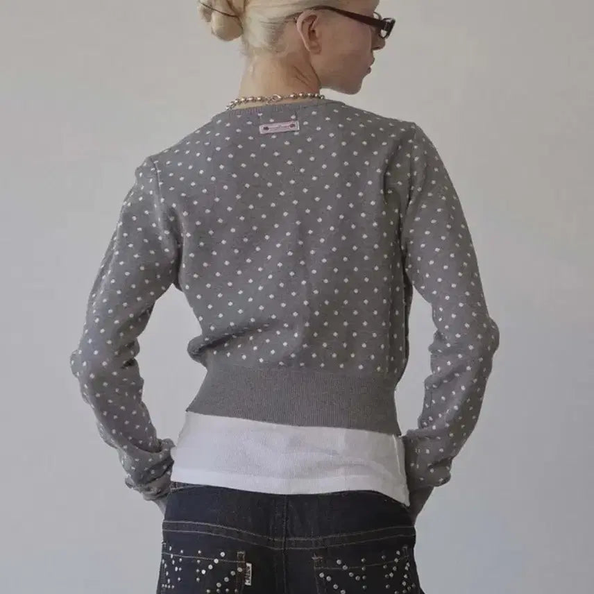 [BUNJANG] Sculptor Dot Cardigan Gray S / 스컬프터 도트 가디건 그레이 s