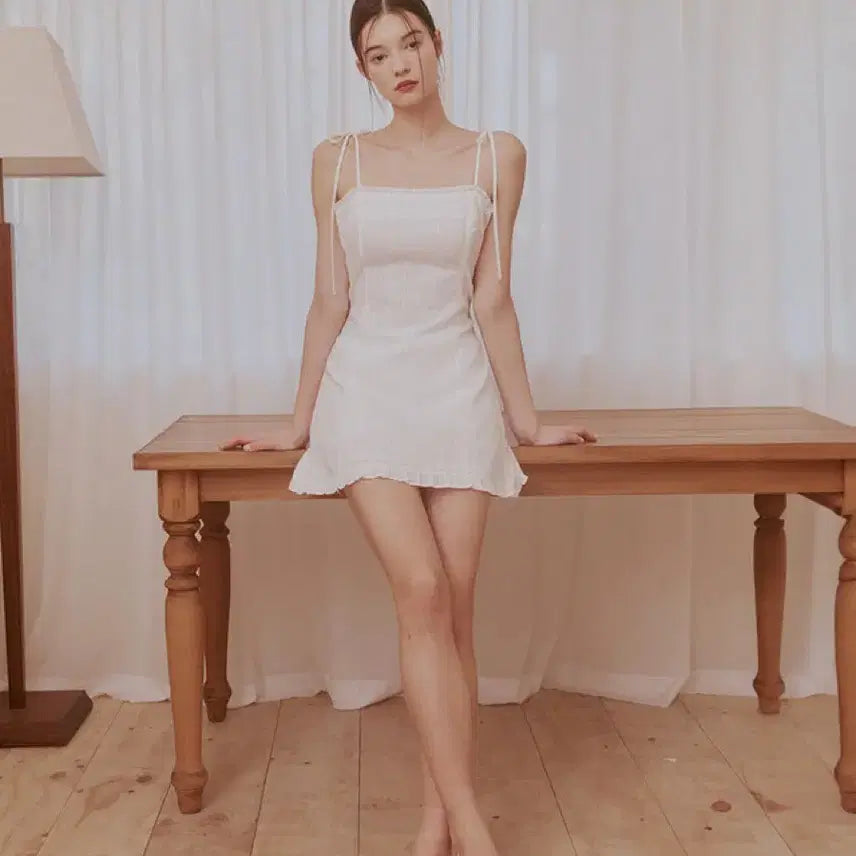 [BUNJANG] Not Your Rose Lace Frill Mini Dress / 낫유어로즈 Lace frill mini dress