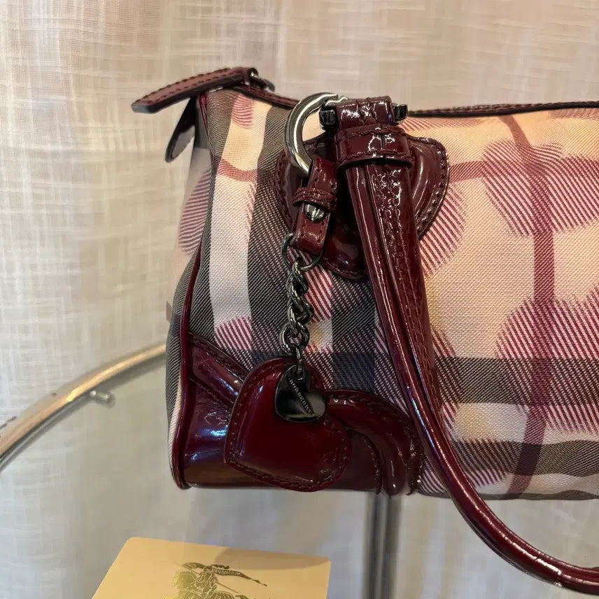 [BUNJANG] Burberry Nova Check Heart Tote Bag / 정품 버버리 하트 노바체크 갸루 토트백