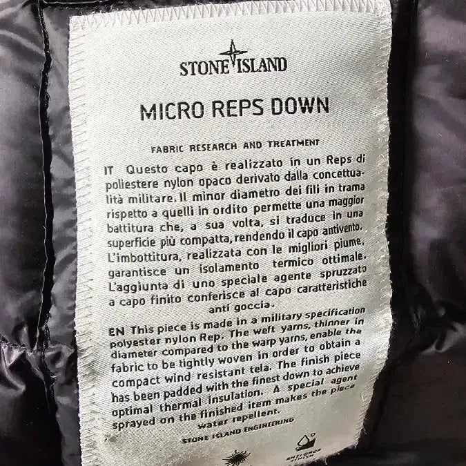 [BUNJANG] Stone Island Micro Reps Down Padded Jacket Black L / 스톤아일랜드 마이크로렙스 다운패딩 블랙 L(100~105)