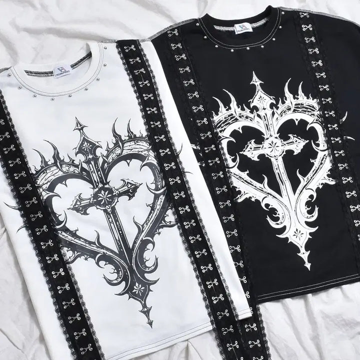 [BUNJANG] Volcan Lace Hook Stitch Long T-shirt / volcan 볼칸 레이스 훅 스티치 롱 티셔츠