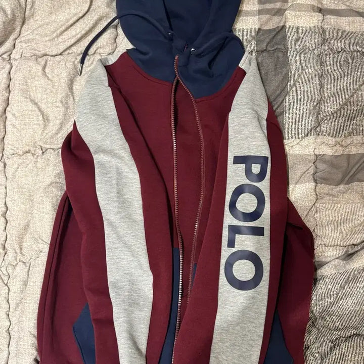 [BUNJANG] Polo Tricolor Hoodie Zip-up / 폴로 삼색 후드 집업