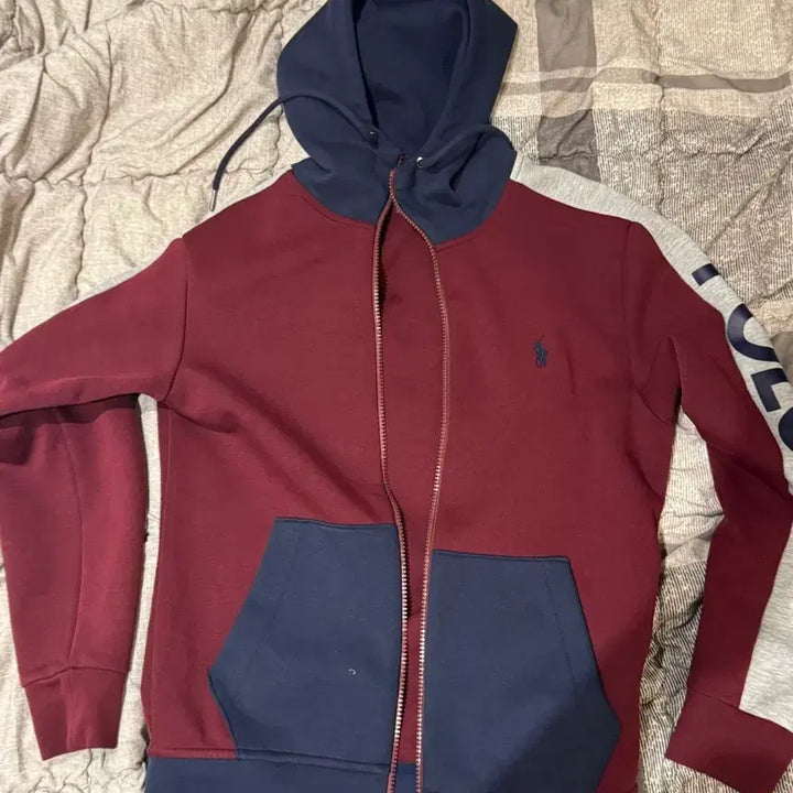 [BUNJANG] Polo Tricolor Hoodie Zip-up / 폴로 삼색 후드 집업