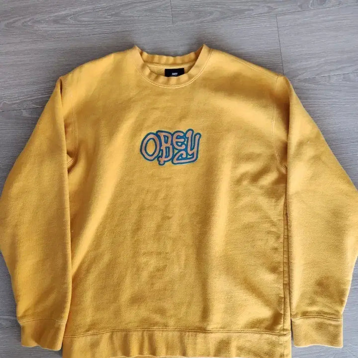 [BUNJANG] OBEY Yellow Sweatshirt / 오베이 OBEY 옐로우 맨투맨 티셔츠