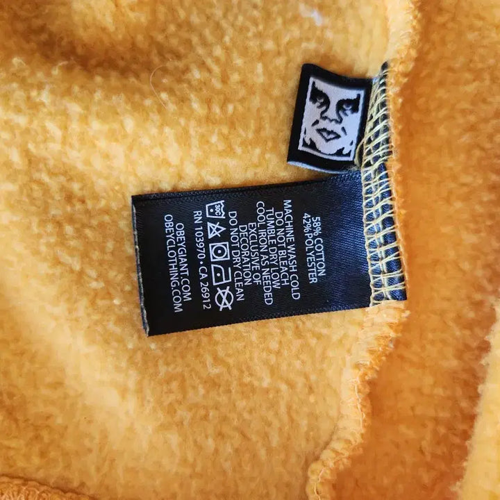 [BUNJANG] OBEY Yellow Sweatshirt / 오베이 OBEY 옐로우 맨투맨 티셔츠