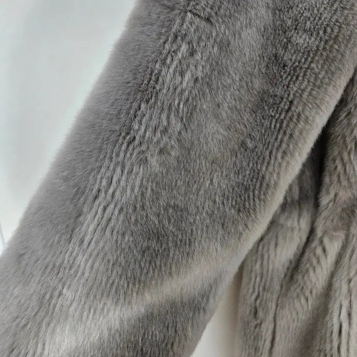 [BUNJANG] YESSE Gray Fur Coat (Size 66) / 예쎄 YESSE 퍼 코트 그레이 66