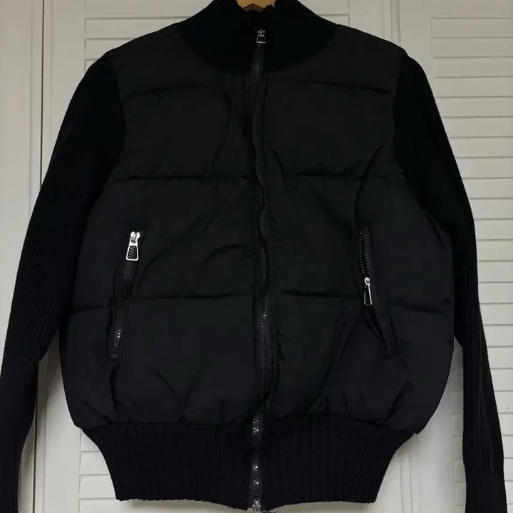 [BUNJANG] Black Knit Padded Jumper / 블랙 니트 패딩 점퍼