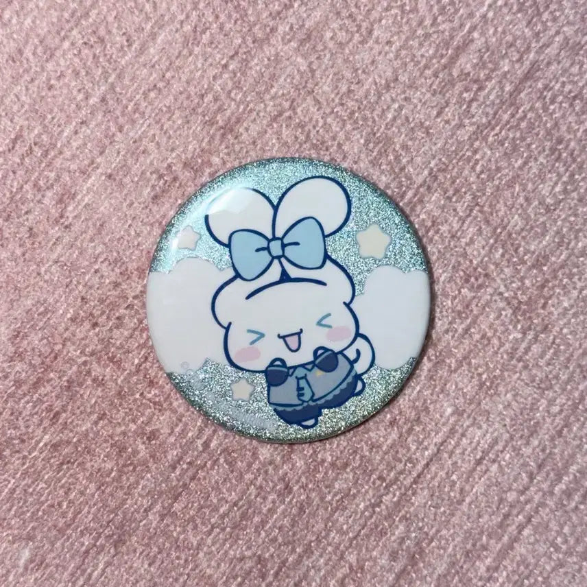 [BUNJANG] Hatsune Miku x Cinnamoroll Glitter Can Badge / 하츠네미쿠 X 시나모롤 콜라보 글리터 캔뱃지
