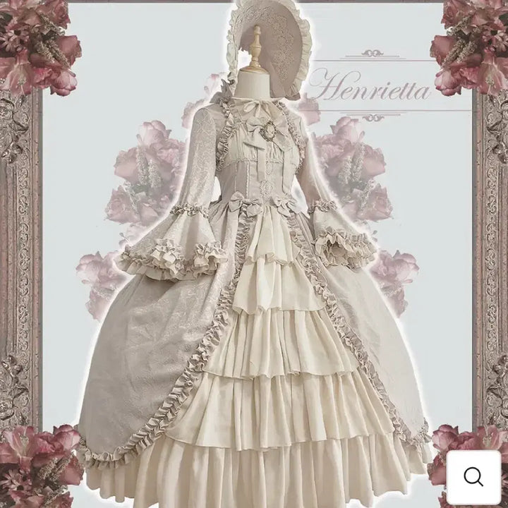 [BUNJANG] Henrietta Victorian Lolita Dress Bundle Set / 헨리에타 빅토리안 돌 드레스 보닛파이에2개 일괄