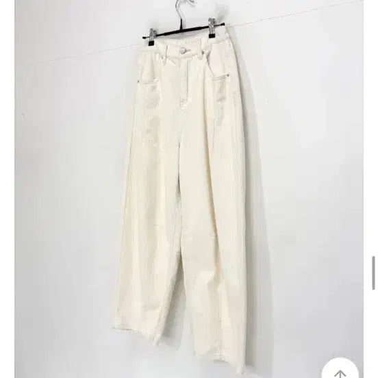 [BUNJANG] Kimahop Ivory Corduroy Wide Pants / 김아홉 36 아이보리 골덴 와이드 와이드팬츠 레이어드 블랙업