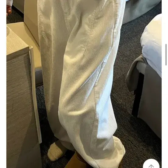 [BUNJANG] Kimahop Ivory Corduroy Wide Pants / 김아홉 36 아이보리 골덴 와이드 와이드팬츠 레이어드 블랙업