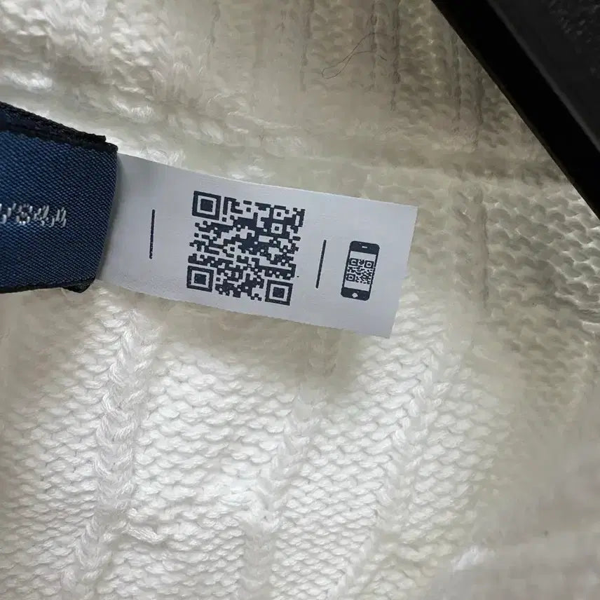 [BUNJANG] Polo Cable Knit Zip-up Sweater (White, S) / 폴로 케이블 니트 집업(화이트 색상, S 사이즈)