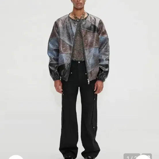 [BUNJANG] Andersson Bell Patchwork Leather Bomber Jacket / s)앤더슨벨 포 레더 패치워크 봄버