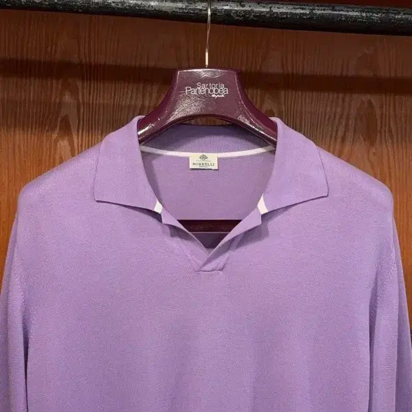 [BUNJANG] Luigi Borrelli Wool Knit Sweater Purple / 루이지보렐리 니트 105