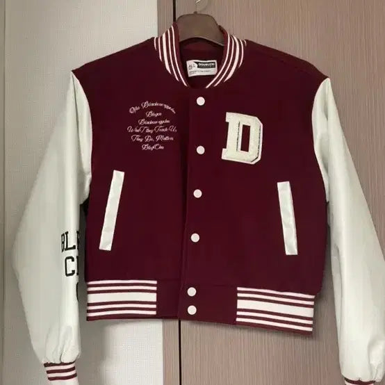 [BUNJANG] Varsity Crop Jacket / 버건디 바시티 크롭 자켓