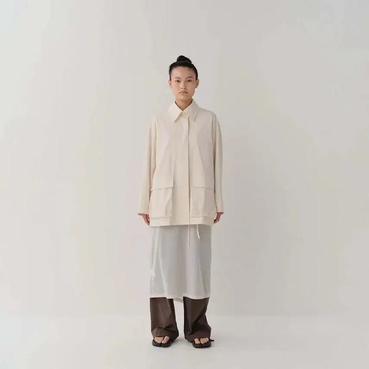 [BUNJANG] Corbu Mac Half Trench Coat (Ivory) / 코르뷔 맥 하프 트렌치코트 (아이보리)
