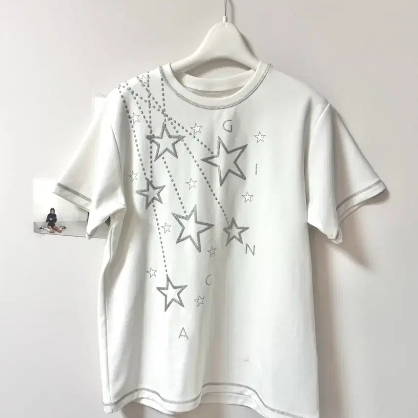 [BUNJANG] Vintage White Star T-shirt / 빈티지 화이트 스타 반팔티