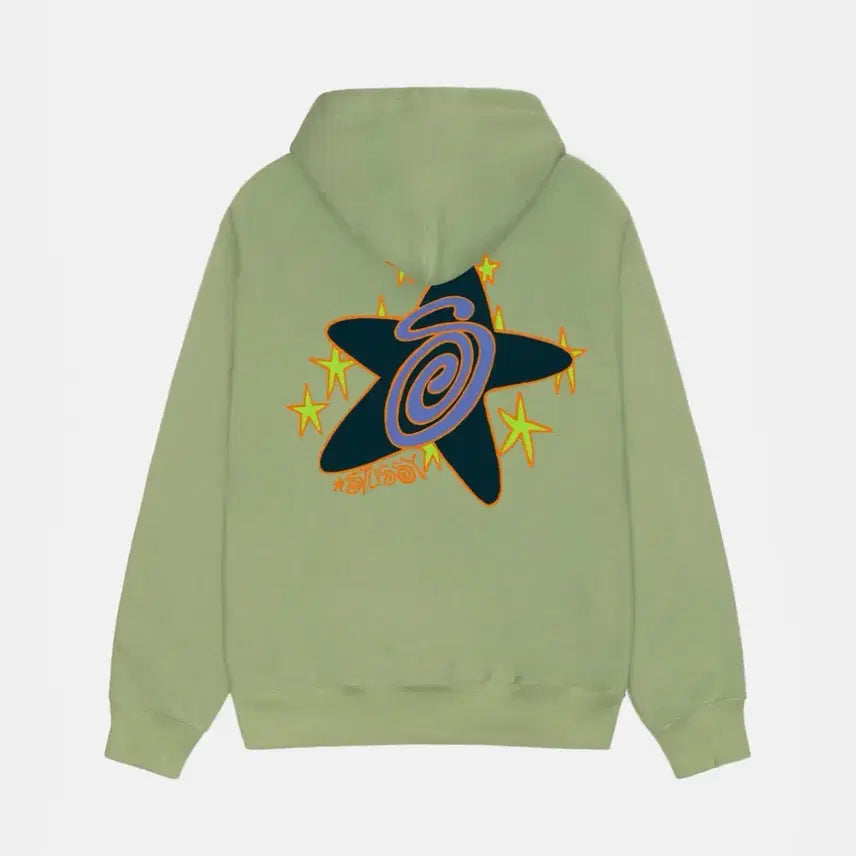 [BUNJANG] Stussy Galaxy Hoodie Green L / Stussy 스투시 갤럭시 후드 그린 L