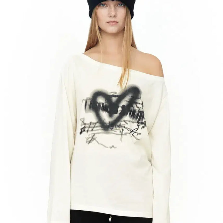 [SOLD OUT] 세릭 cerric heart boat neck top  원숄더  탑