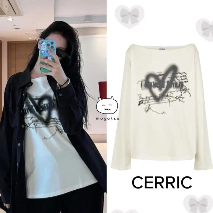 [SOLD OUT] 세릭 cerric heart boat neck top  원숄더  탑