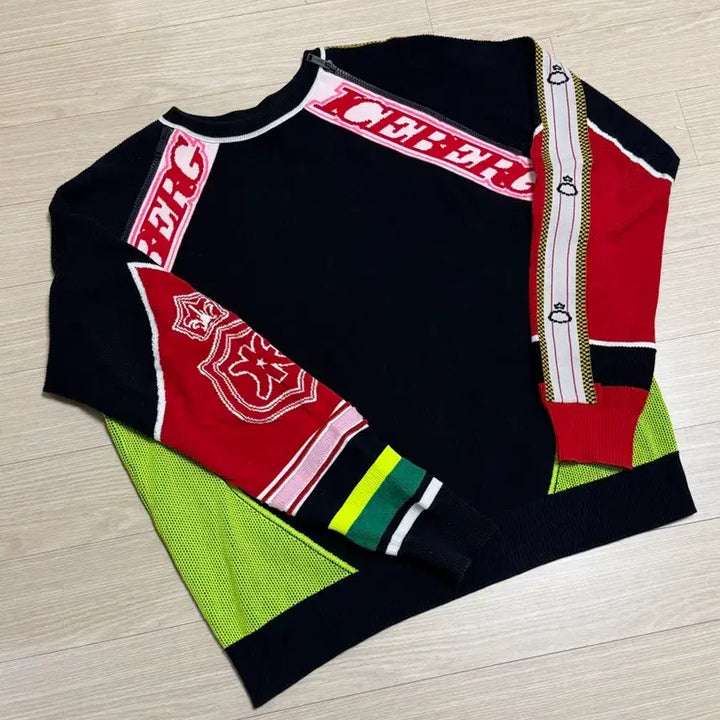 [BUNJANG] Iceberg Multi-Color Knit Sweater / 아이스버그 블랙 멀티컬러 니트