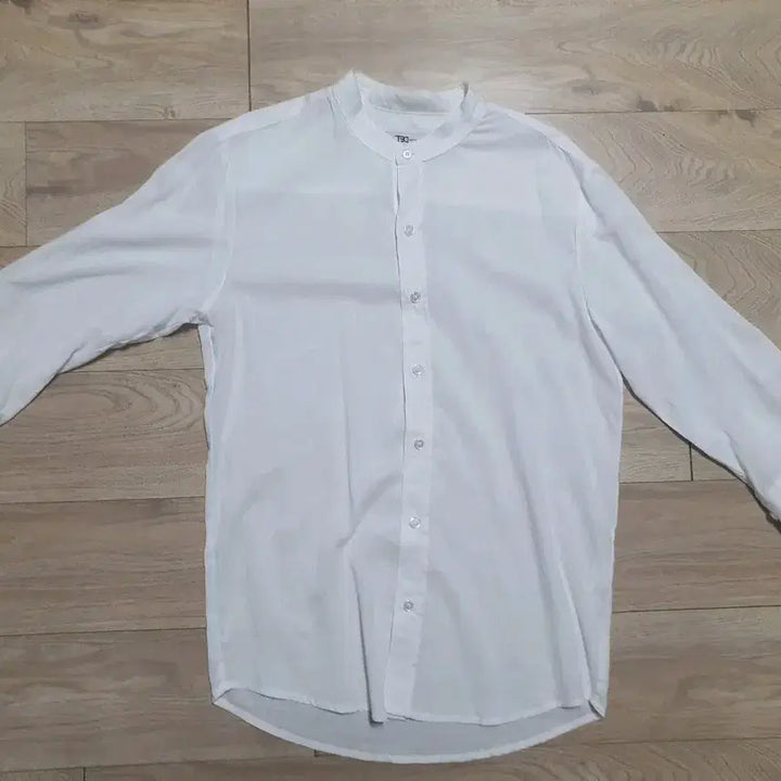 [BUNJANG] White Band Neck Long Sleeve Blouse / 화이트 밴드넥 롱슬리브 블라우스